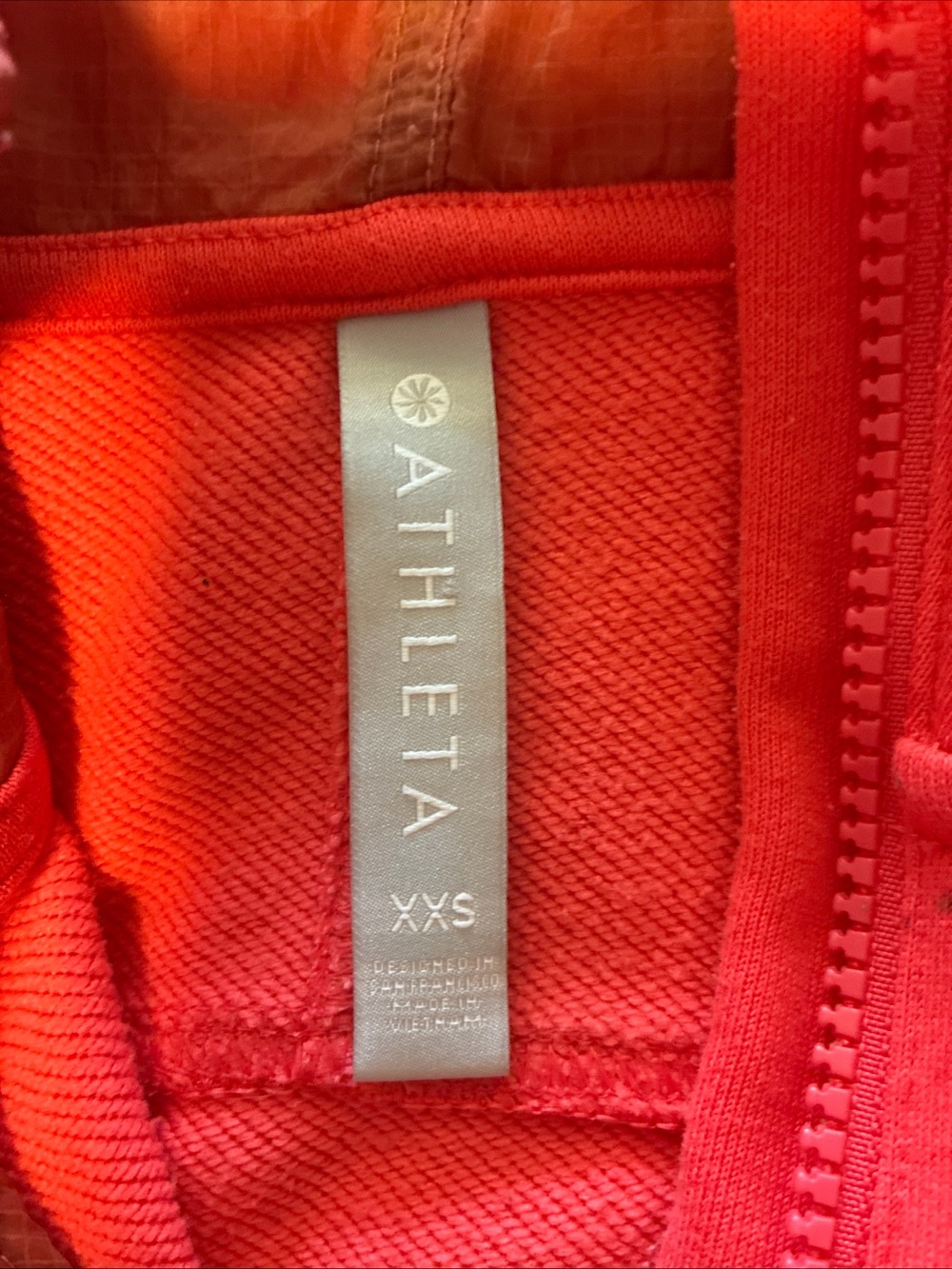 ATHLETA ~ Oversized XS ~ Passionfruit ASCEND WARM UP 1/4 Zip Hoodie Sweatshirt - Picture 6 of 9